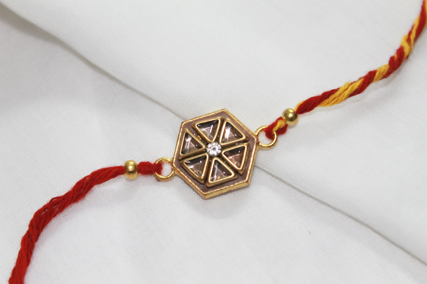 Hexa Teracotta-Kundan Eco-Luxury Rakhi Avante Meraki