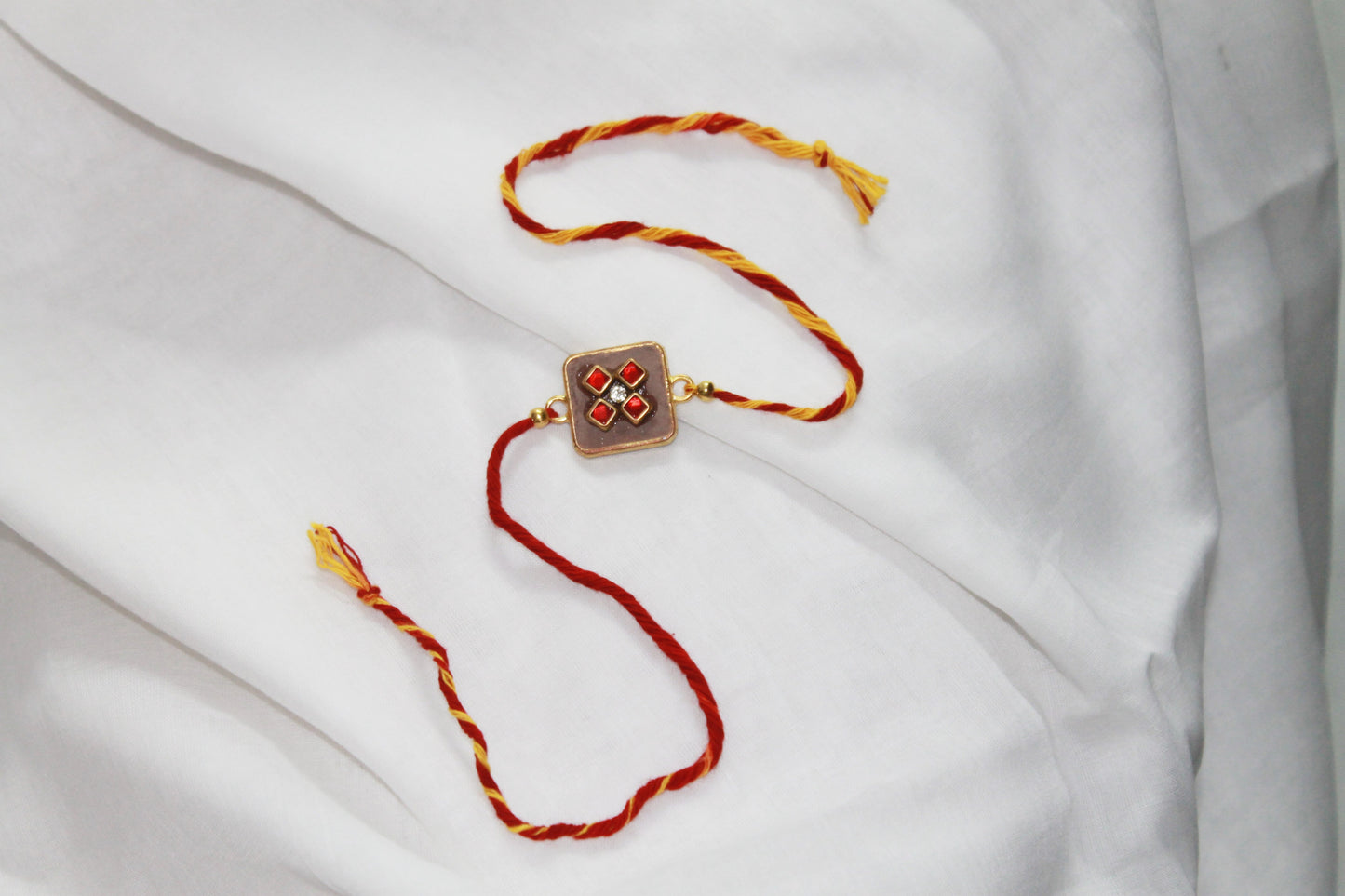 Square Teracotta-Kundan Eco-Luxury Rakhi Avante Meraki