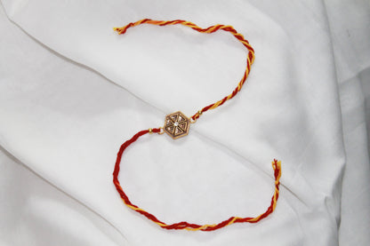 Hexa Teracotta-Kundan Eco-Luxury Rakhi Avante Meraki
