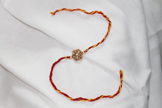 Hexa Teracotta-Kundan Eco-Luxury Rakhi Avante Meraki