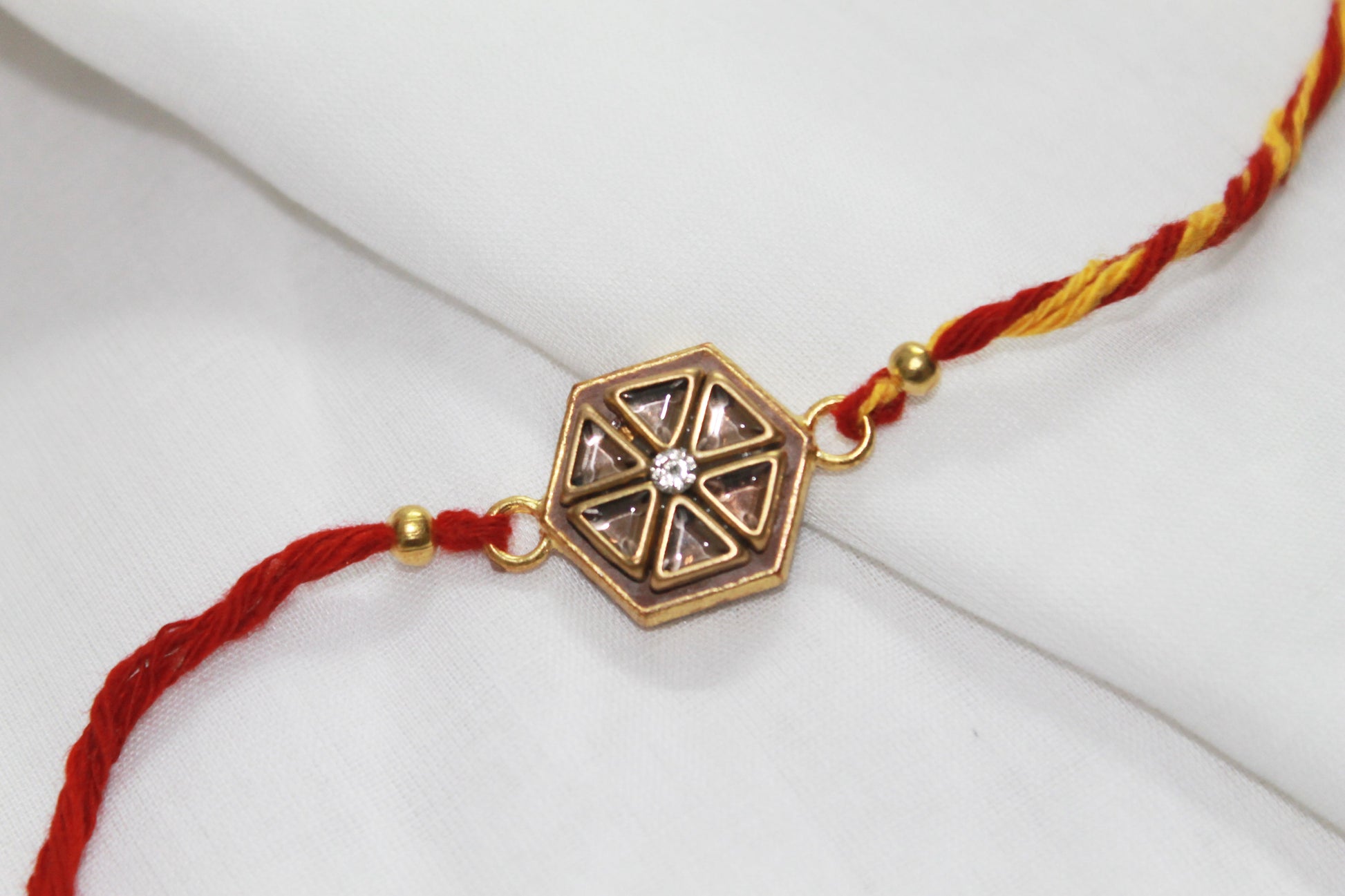 Hexa Teracotta-Kundan Eco-Luxury Rakhi Avante Meraki